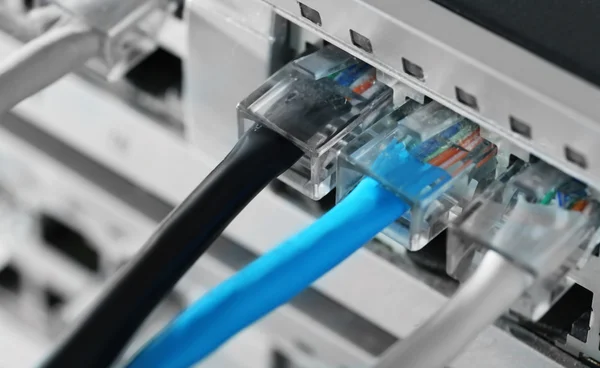 Ethernet kábel csatlakoztatva — Stock Fotó