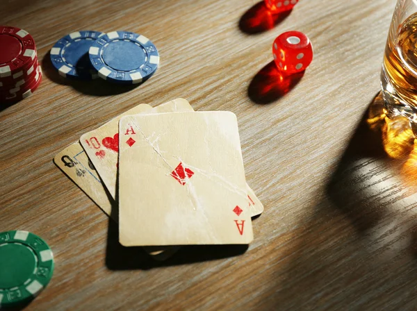 Definido para jogar poker — Fotografia de Stock