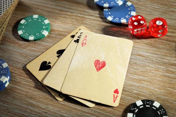 Set to playing poker — Stock Photo, Image