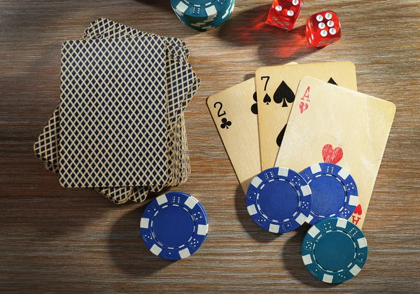 Definido para jogar poker — Fotografia de Stock