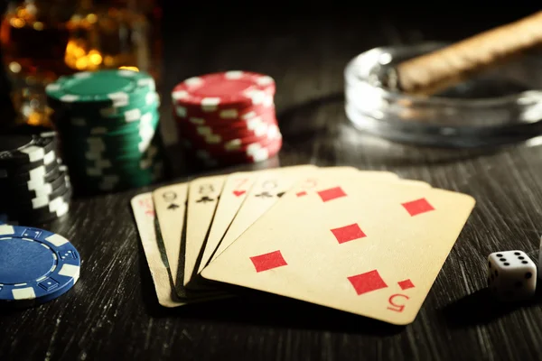 Definido para jogar poker — Fotografia de Stock