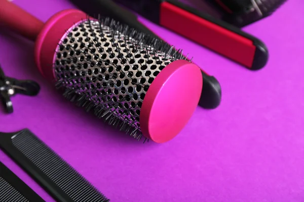 Hairdresser set with various accessories — Stock Photo, Image