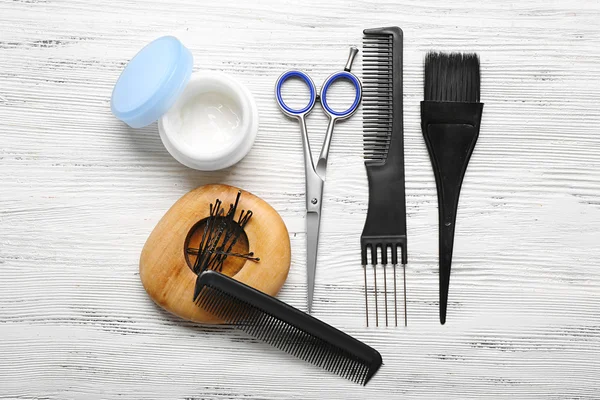 Juego de peluquería con varios accesorios —  Fotos de Stock