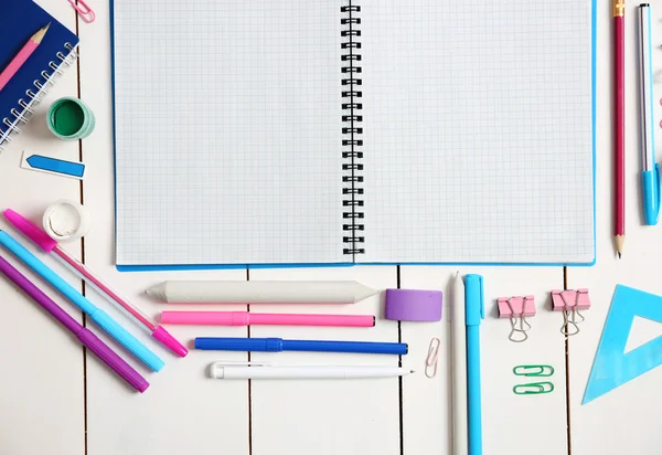 Flat lay of stationery — Stock Photo, Image