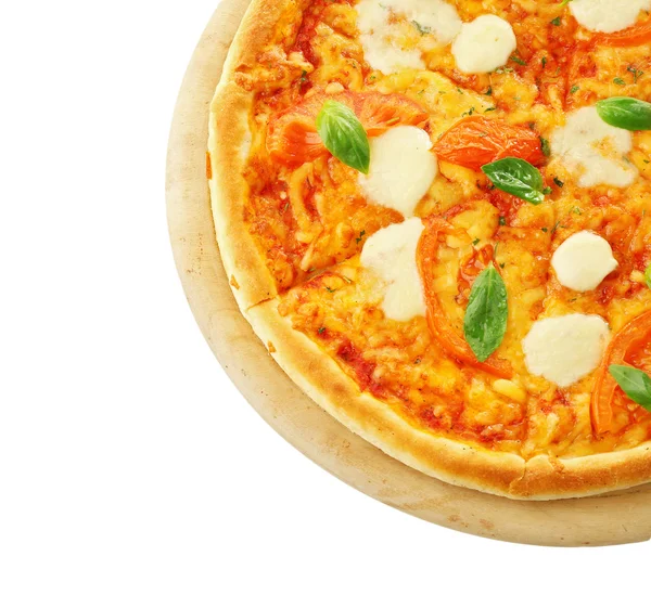 Margherita pizza su bianco — Foto Stock