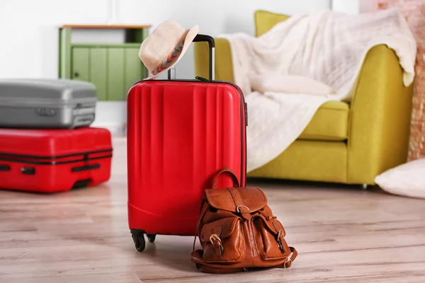 Colorful Suitcases indoors — Stock Photo, Image