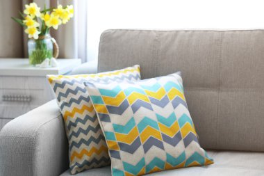 Kanepede şık yastık