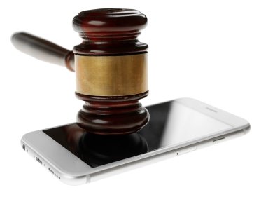 Tokmak ve beyaz smartphone