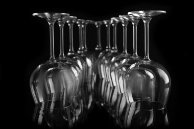 boş şarap bardakları