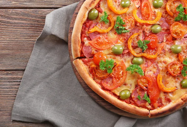 Tasty pizza with sausage — Stock Photo, Image