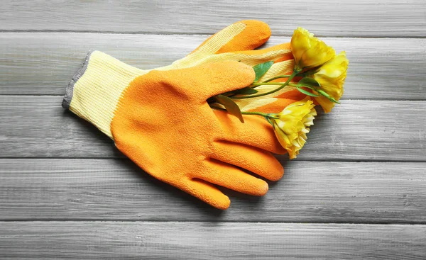 Flower and garden gloves — Stock Photo, Image