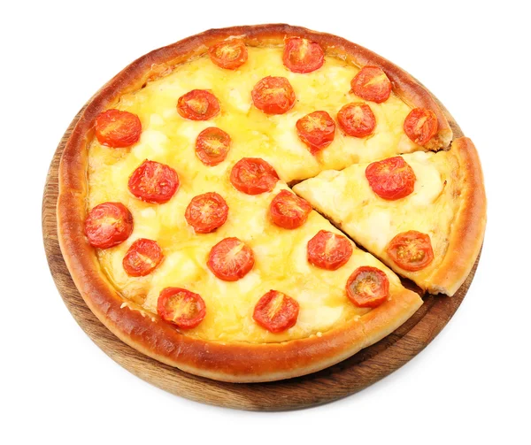 Pizza Margherita e fatia removida — Fotografia de Stock