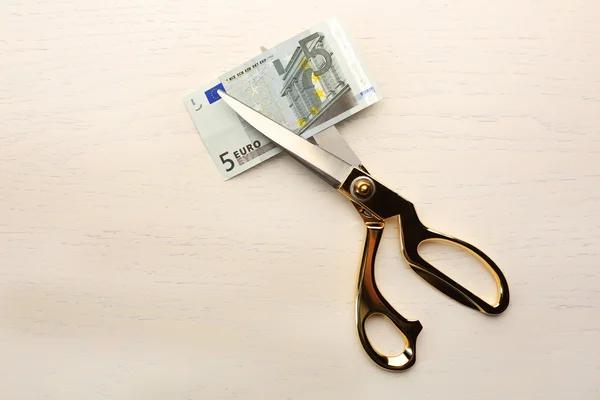 はさみカット ユーロ紙幣 — ストック写真