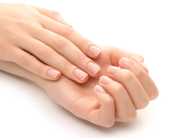 Mani di donna con bella manicure — Foto Stock
