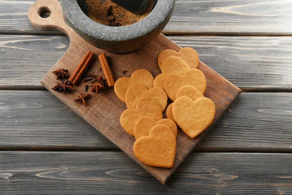 Biscotti a forma di cuore — Foto Stock