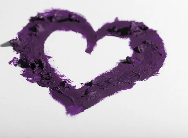 Lipstick smeared in heart shape — Stock Photo, Image