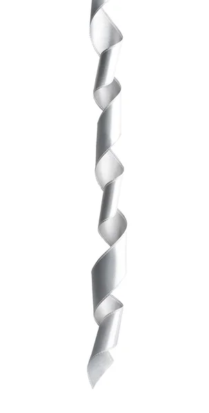 Gray curled ribbon — Stock Photo, Image