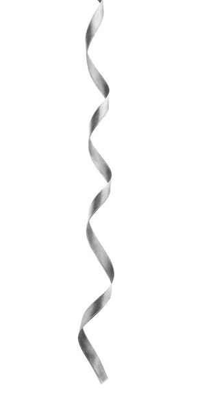 Срібна шовкова фігурна стрічка — стокове фото