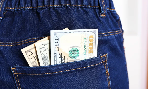 Money in the jeans pocket — Stock Photo, Image