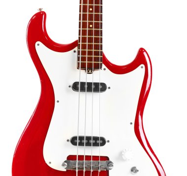 elektro gitar üzerinde beyaz