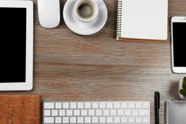 Office çalışma alanı'nın düz lay