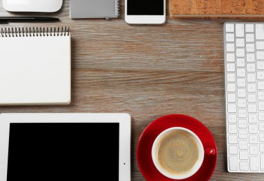 Office çalışma alanı'nın düz lay