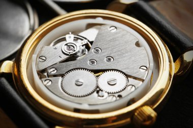 Mechanism of retro watch clipart