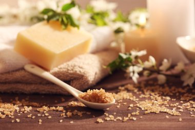 Çiçek açan dalları ile Spa kompozisyon 