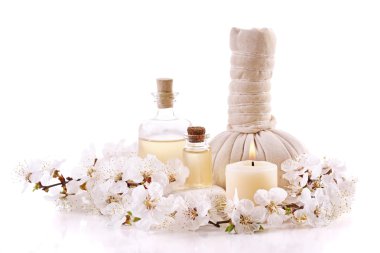 Çiçek açan şube ile Spa kompozisyon