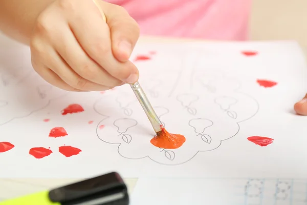 Child drawing closeup — Stock Photo, Image