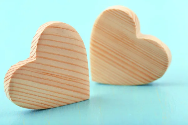 Dřevěné srdce na pozadí — Stock fotografie
