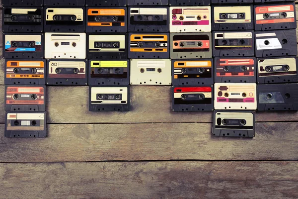 Collectie van audiocassettes. — Stockfoto