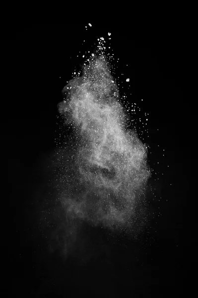 Polvere bianca su nero — Foto Stock