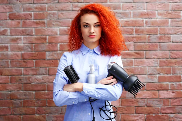 Rojo pelo hermosa chica — Foto de Stock