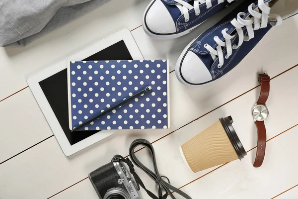 Conjunto de viajantes elegantes — Fotografia de Stock