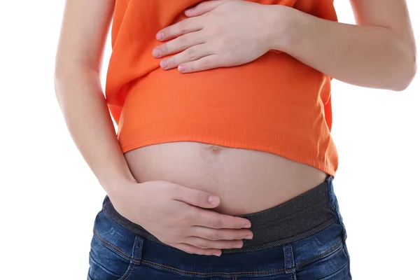 Pregnant woman, isolated — Stock Photo, Image