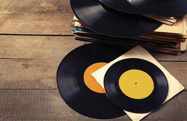 Pile of old vinyl records — Stock Photo, Image