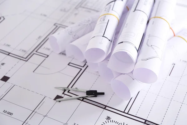 Set of construction blueprints — Stock Photo, Image