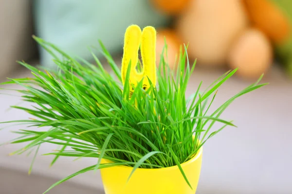 Conejo de Pascua en planta verde — Foto de Stock