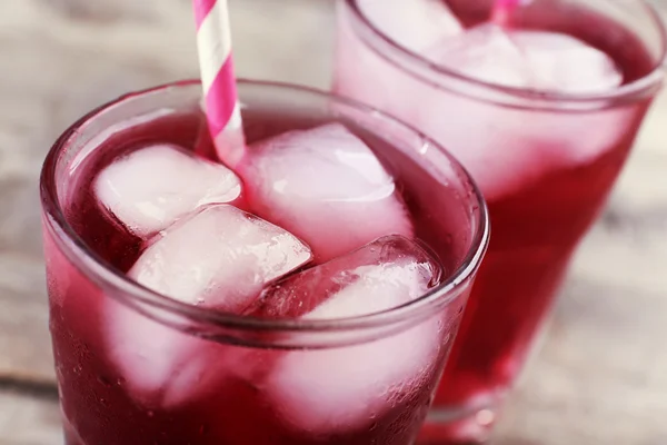 Glasses of red soda water — Stock Photo, Image