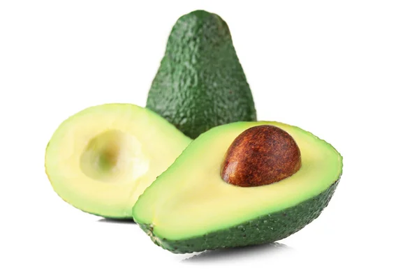 Verse avocado op wit — Stockfoto