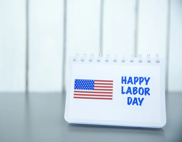 Notitieboekje met Happy Labor Day tekst — Stockfoto