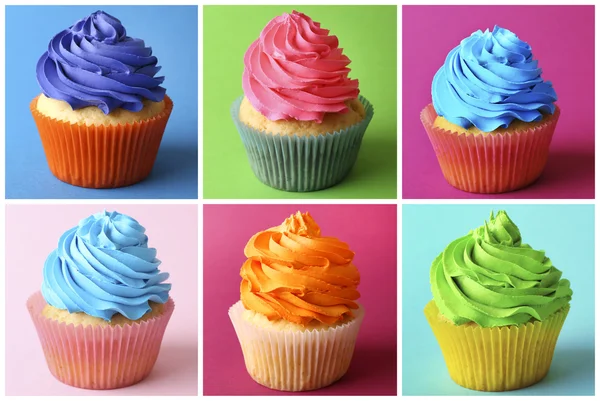 Συλλογή από πολύχρωμα cupcakes — Φωτογραφία Αρχείου