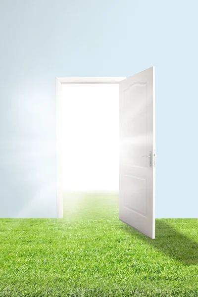 Open door with bright light — Stock Photo, Image