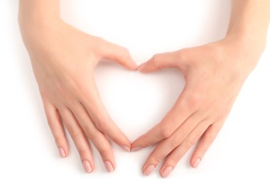 kadın el ile güzel manikür