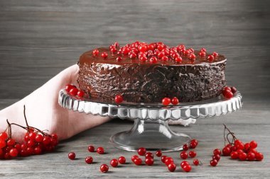 kızılcık ile çikolatalı kek 