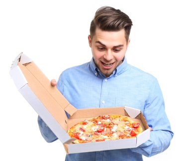 yakışıklı adam ve pizza
