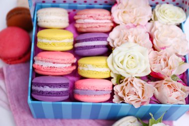 Kutusunda, closeup lezzetli macaroons