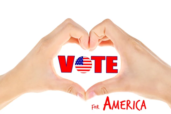 Hands and Vote for America text — Stock Photo, Image