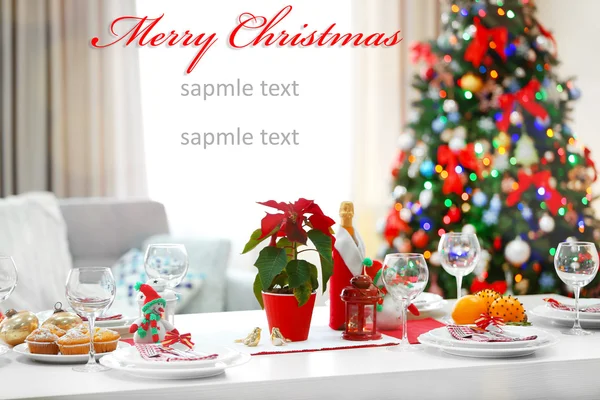 Christmas table setting — Stock Photo, Image